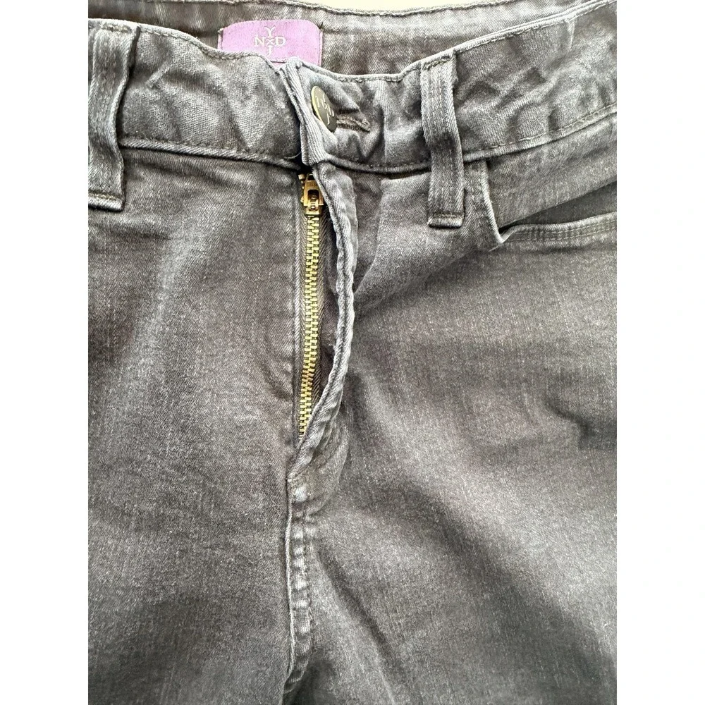 NYDJ Sheri Slim Straight Jeans Womens 10 Blue Dark Wash Mid Rise 32x28.5 Denim